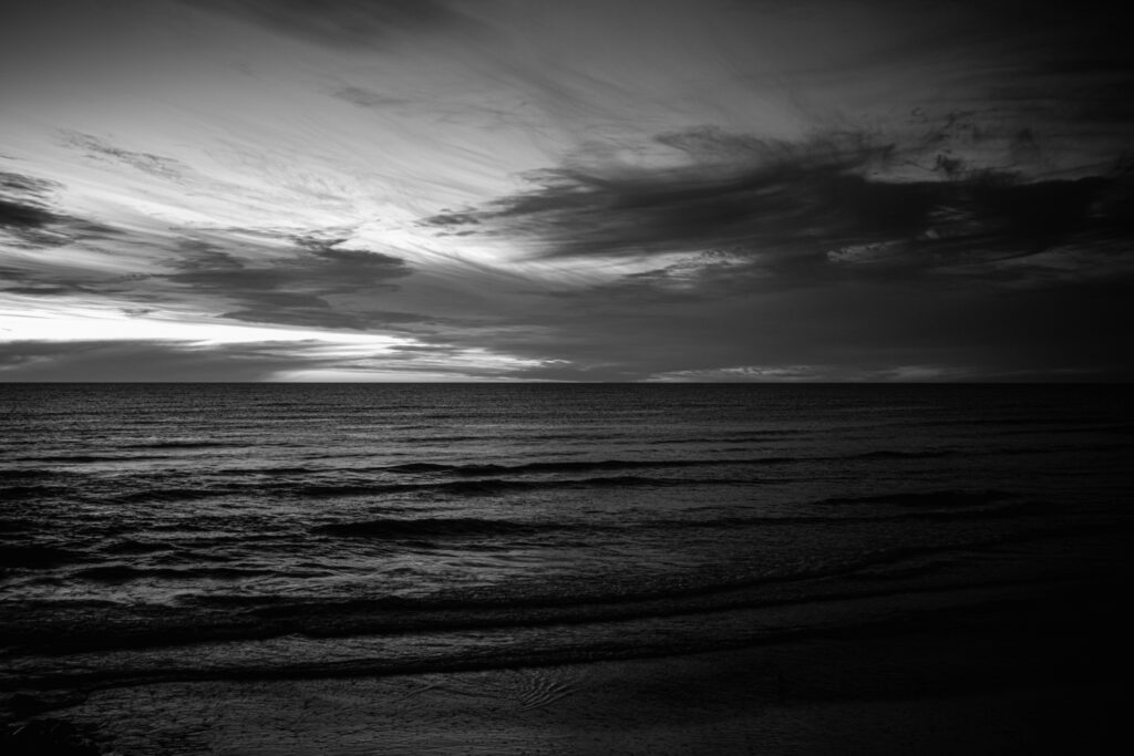 yzerfontein sunset black and white